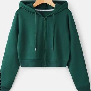 Shein cropped zip up hoodie